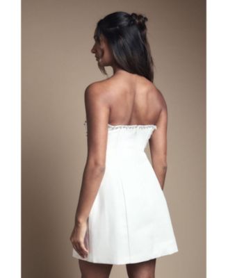 Women's Hotfix Diamante Bridal Mini Dress