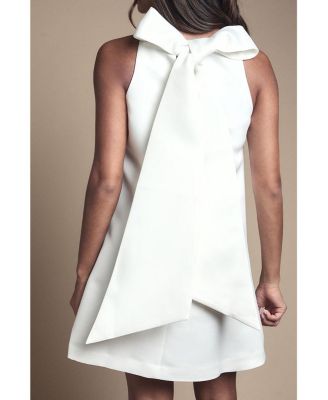 Women's Structured Satin Bridal Mini Dress