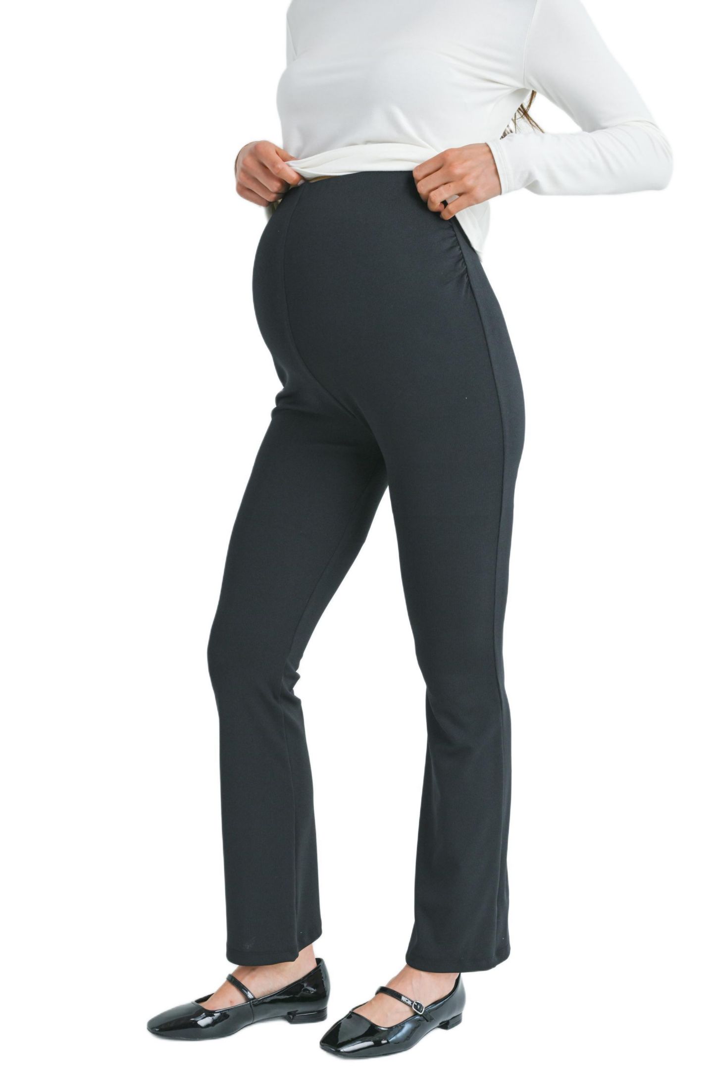 Женские брюки Hello Miz Maternity Over-the-Belly Bootcut Pull-On, цвет: Чёрный — фото 2