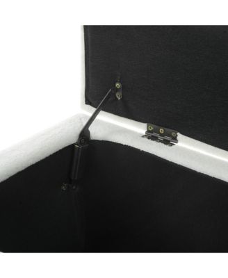 Ottoman Bench with Storage - Boucle Upholstered Ottoman, End of Bed Bench with Wood Legs for Bedroom, Entryway, Window