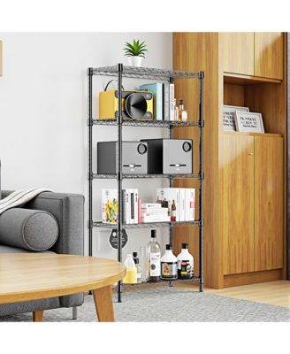 5-Tier Utility Shelving Unit, Heavy Duty Metal Wire Organizer Rack, 1250 lbs Capacity for Basement, Warehouse