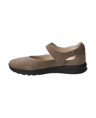 Marsia Nubuk Leather Ballet-Flat Mules, Walnut