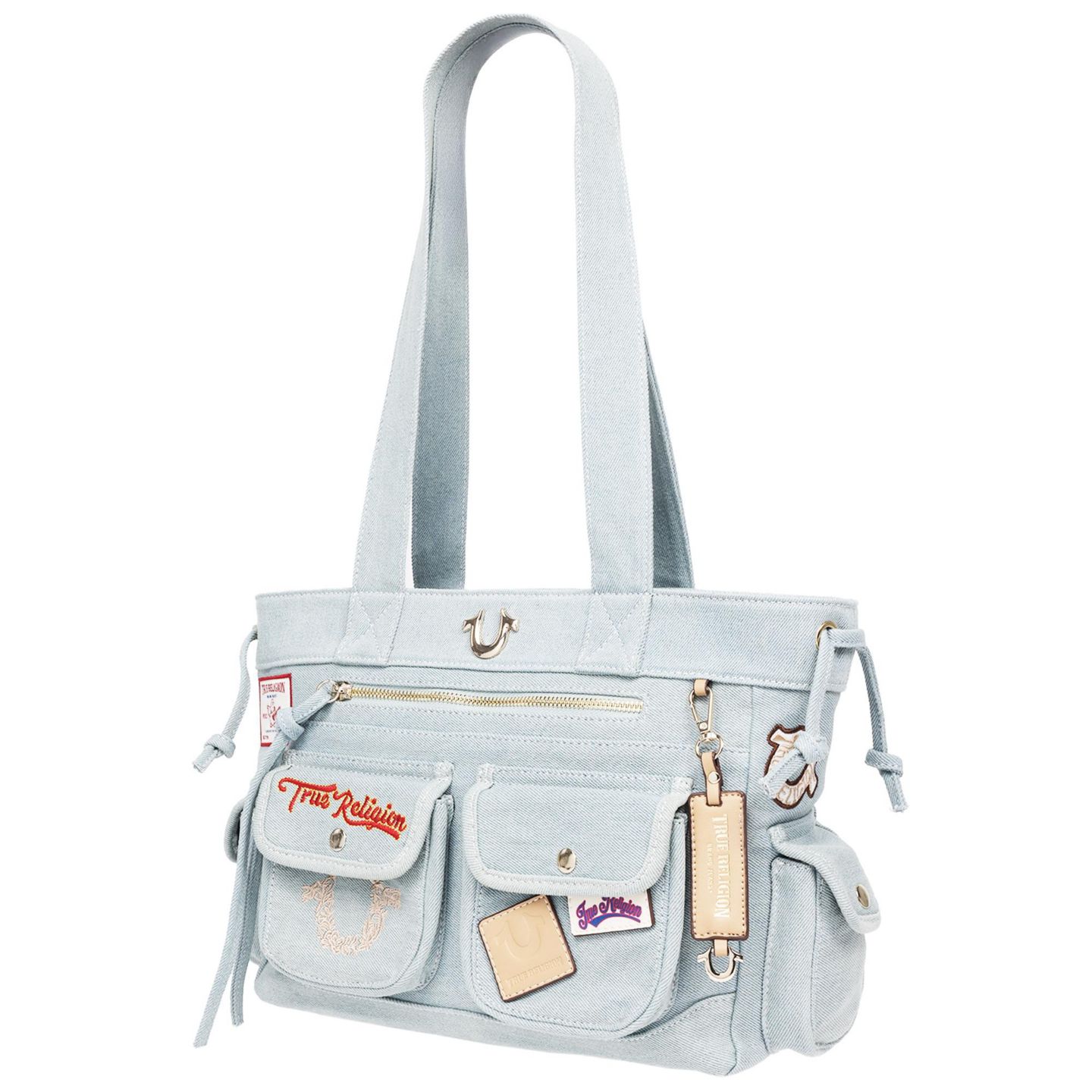 Женская сумка True Religion Multi-Patch Denim Tote, цвет: Джинсовый — фото 3