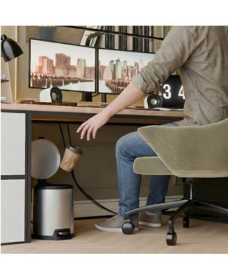 1.3 Gallon Bathroom Trash Can with Soft-Close Lid and Compact Stainless Steel Design