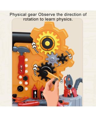 48-Piece Kids Tool Set with Workbench & Helmet – Engineer Pretend Play Construction Toys