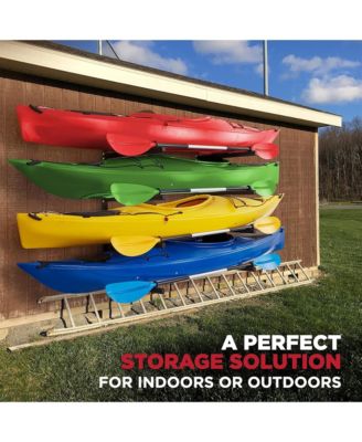 Wall Kayak Storage Rack with Adjustable Heavy Duty Arms for Secure Indoor Garage Mount