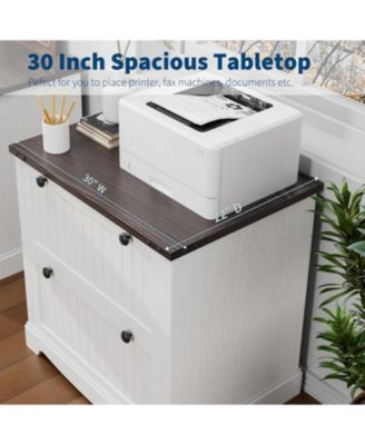 Farmhouse File Cabinets with 2 Drawers,30" File Cabinets with Hanging File Folders for A4/Letter/Legal Size Documents