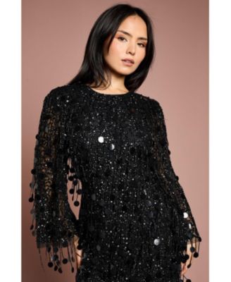 Women's Sequin Tassel Mini Dress