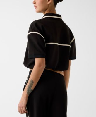 Women's Jasmine Crop Polo Half-Zip Sweatshirt