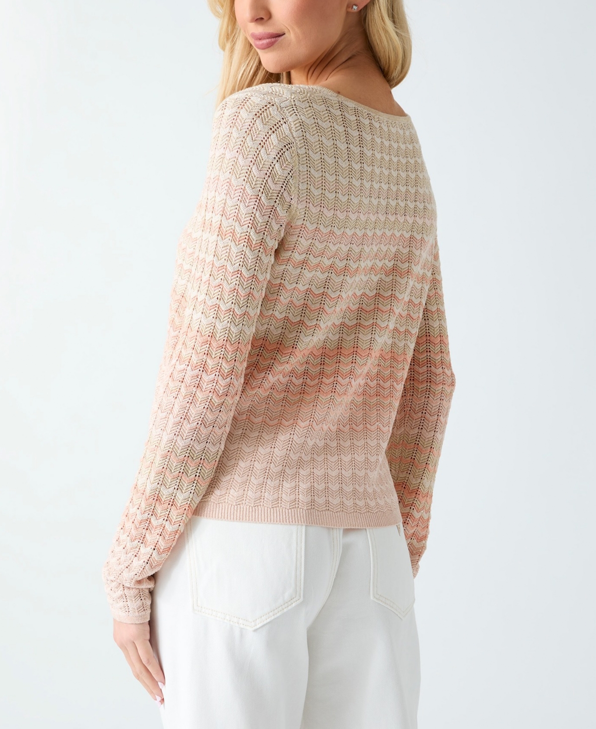 Guess Women's Rosalyn Cover Shoulder V-Neck Cropped Sweater
