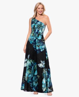 betsy and adam dresses one shoulder Betsy & Adam Women's One-Shoulder Ball Gown - Wine