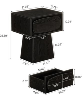 Modern Side End Table with Storage Drawer for Living Room, Bedroom and Small Space