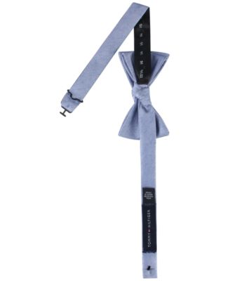 Men's Denim Paisley Bow Tie and Pocket Square, 2-Piece Set