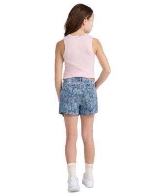 Girls’ High Rise Relaxed Floral Denim Shorts