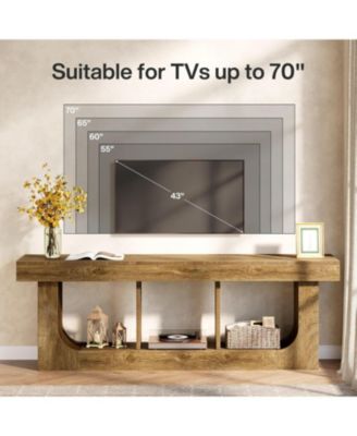 TV Stand for 70-Inch TVs, 63-Inch Entertainment Center with Storage Shelf