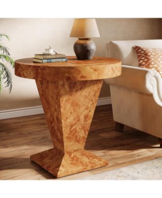 Round Side Table, Modern Accent Furniture for Living Room