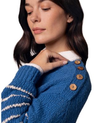 Women's Long Sleeve Drop Stitch Breton Sweater