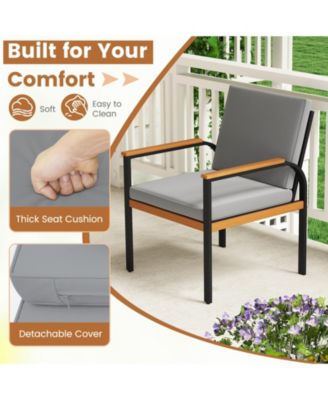 4 Piece Outdoor Furniture Set w/Coffee Table Loveseat and 2 Single Chairs for Porch