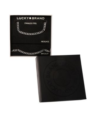 Men s Curb Chain Set, Silver Tone - 22" Curb Necklace & 8.5" Bracelet