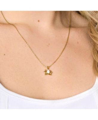Lotus Opal Charm Necklace