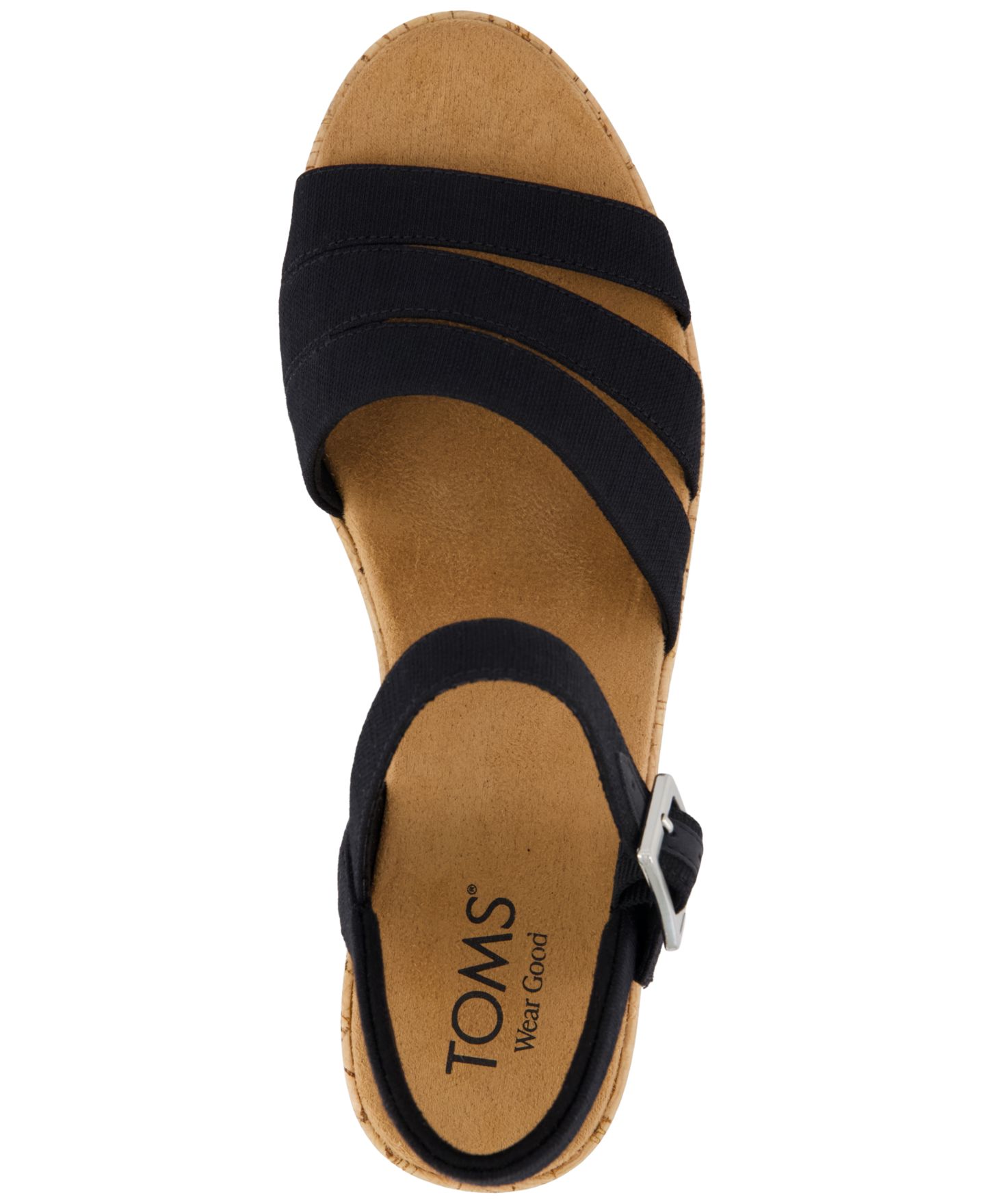 Женские сандалии TOMS Julia Open Toe Wedge, цвет: Чёрный — фото 4