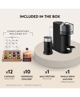 Vertuo Next Deluxe Coffee and Espresso Machine by Breville, Dark Chrome with Aeroccino Milk Frother