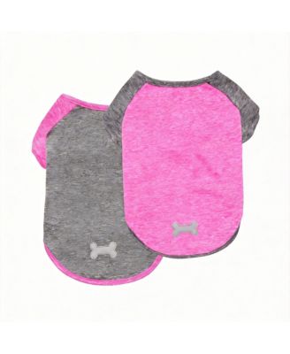 2-Pack Lightweight Athletic Dog T-Shirt with Reflective Label for Outdoor Use