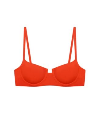 Women's Sunburst Orange Notch Underwire Bralette Swimsuit Top