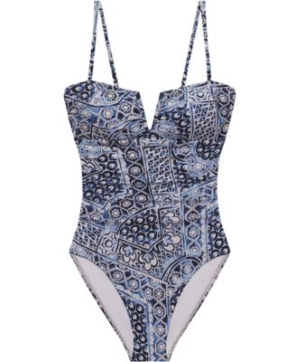 Women's V-Neck Over-The-Shoulder One-Piece Swimsuit