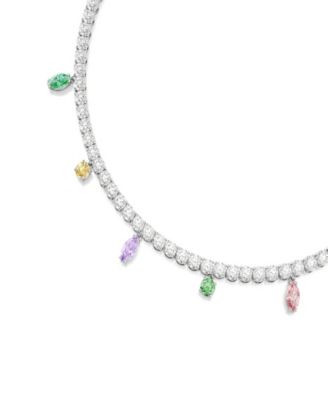Ariana Grande x Rhodium Plated Multicolored Tennis Necklace