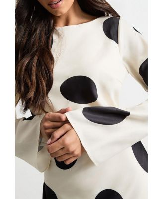 Women's Polka Dot Scoop Back Maxi Dress