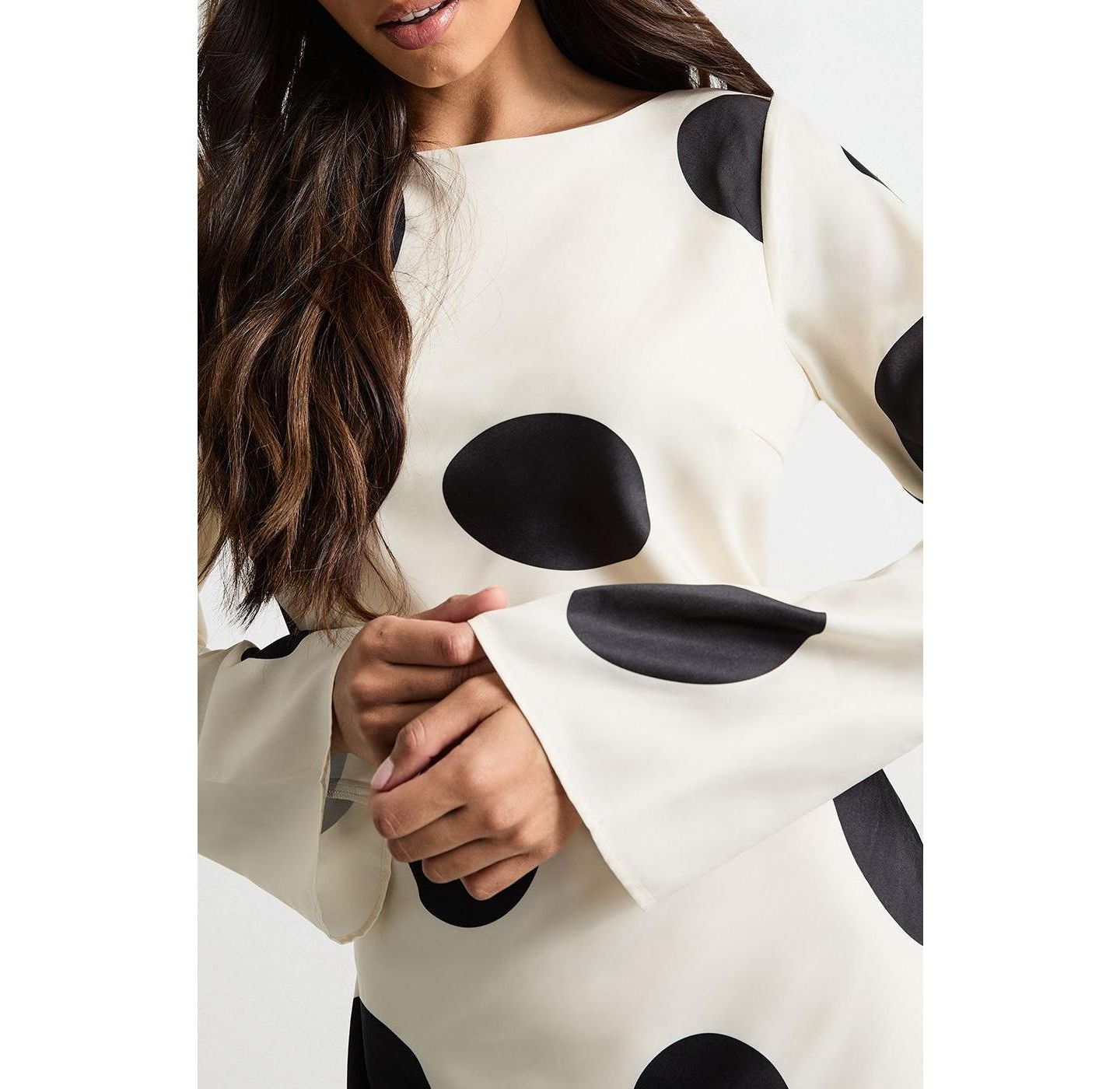 Женское платье Warehouse Polka Dot Scoop Back Maxi, цвет: Слоновая кость — фото 8