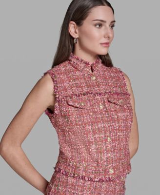 Women's Button-Up Tweed Vest