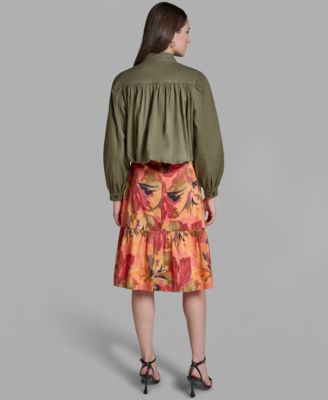 Women's Long-Sleeve Mock Neck Cropped Jacket