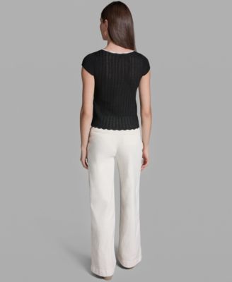 Women's Cap-Sleeve Scoop Neck Top