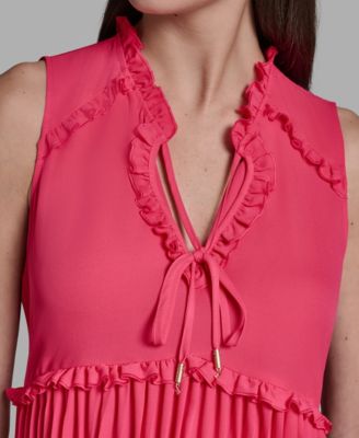 Women's Ruffles Pleated Hem Top
