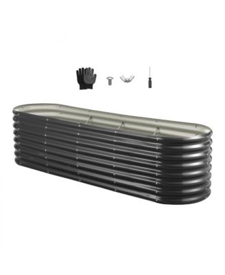 8x2x2 ft Oval Galvanized Metal Raised Garden Bed