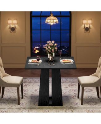 31.5" Wooden Square Dining Table for 2-4 People, Farmhouse Kitchen Table