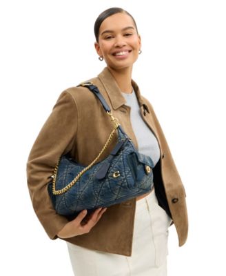 Juliet Soft Quilted Denim Medium Shoulder Bag