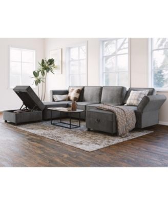 Sectional Sofa, U Shape Sectional Couch, 7 Person Sectional Sofa with Double Chaise Longue for Living Room Furniture