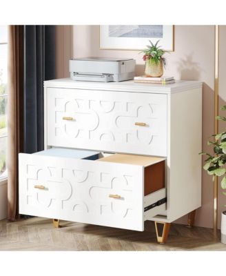 2-Drawer Lateral File Cabinet for Legal/Letter/A4 Size - Large Storage Filing Cabinet Printer Stand for Home Office