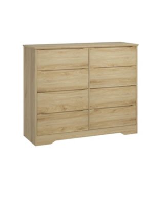 Wooden Dresser with 8 Drawers, Tall Modern Closet with Deep Storage, Large Chest of Drawers with Wide Top, Long Storage Dresser for Bedroom