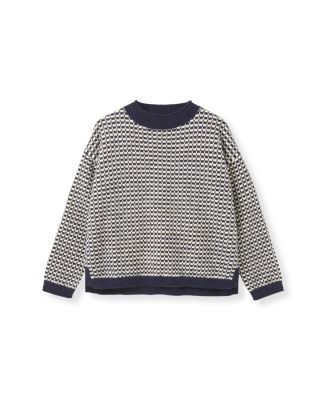 Women's Micro Check Funnel Neck Sweater