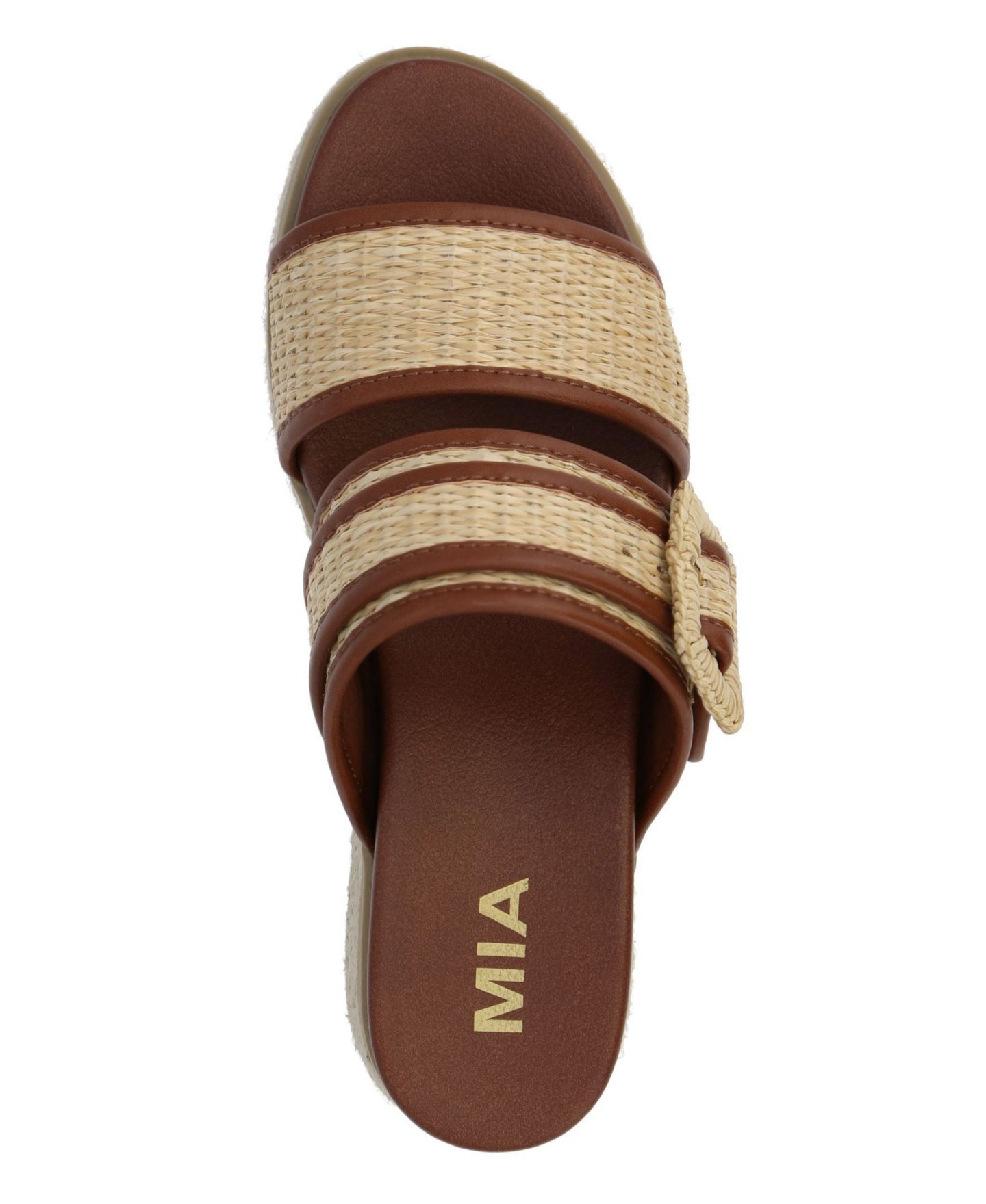 Женские сандалии MIA Kylian Raffia Buckle Flatform, цвет: Натуральный — фото 4
