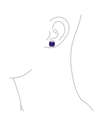 12MM Princess Cut Cubic Zirconia CZ Solitaire Statement Clip On Stud Earrings Non Pierced