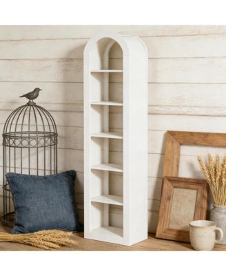 6-Tier Bookshelf - Tall Arched Bookcase, Wooden Display Shelf Rack, Open Shelving Unit for Home Office, Living Room