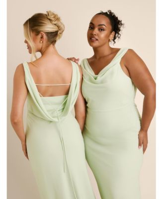 Women's Plunge Cowl Chiffon Bridesmaid Dress