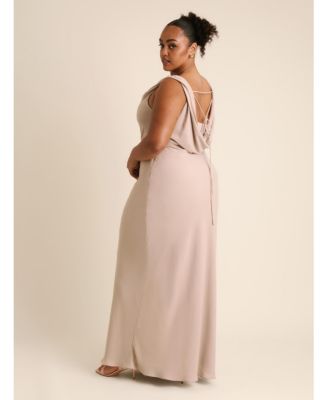 Women's Plunge Cowl Chiffon Bridesmaid Dress