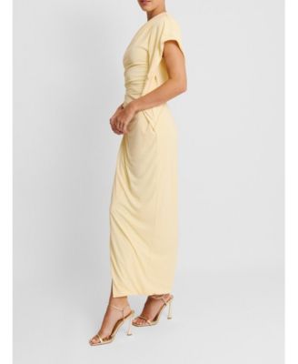 Women's Asymmetric Stretch Gathered Maxi Dress