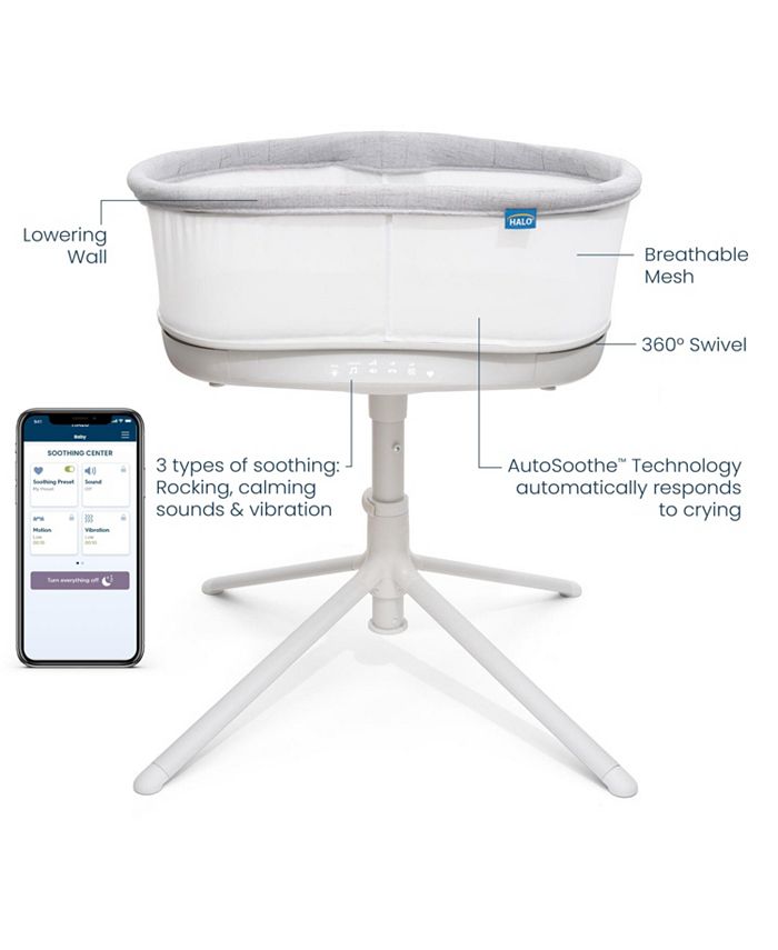 HALO Baby BassiNest Connected Swivel Sleeper 3.0 – Smart Bassinet with AutoSoothe, Easy Lowering Wall - NO SIZE